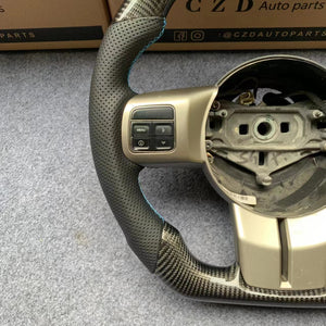 CZD autoparts For Jeep Wrangler 2014 carbon fiber steering wheel with blue stripe