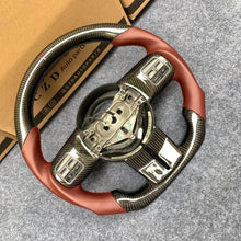 Load image into Gallery viewer, CZD autoparts For Jeep Wrangler 2014 carbon fiber steering wheel with red smooth leather