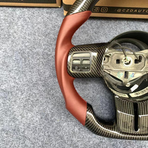 CZD autoparts For Jeep Wrangler 2014 carbon fiber steering wheel with red stripe