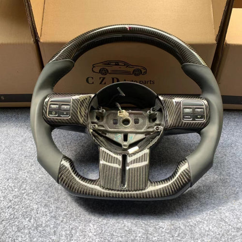 CZD autoparts For Jeep Wrangler 2014 carbon fiber steering wheel with smooth leather