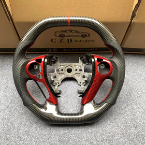CZD autoparts For Honda 9th accord 2013 2014 2015 2016 2017 carbon fiber steering wheel with perforated leather