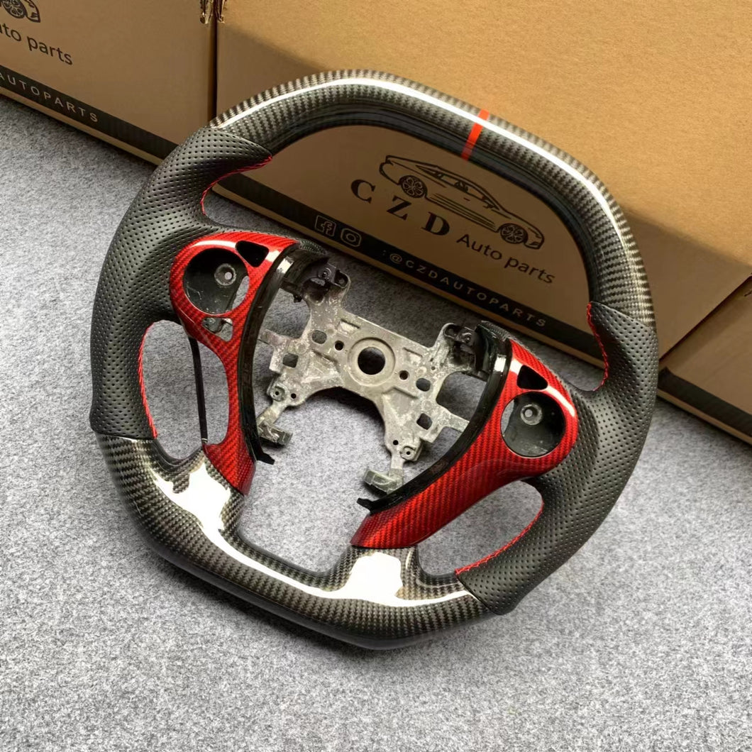 CZD autoparts For Honda 9th accord 2013 2014 2015 2016 2017 carbon fiber steering wheel with perforated leather