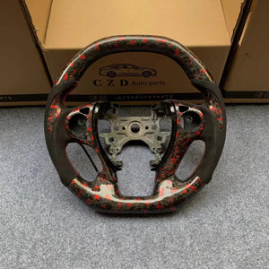 CZD autoparts For Honda 9th accord 2013 2014 2015 2016 2017 forged carbon fiber steering wheel with red flakes