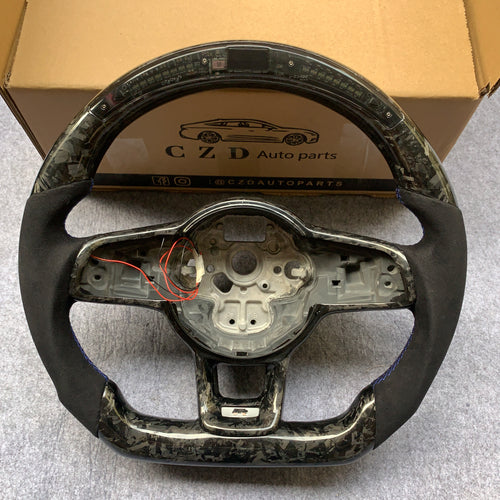 CZD Volkswagen Golf GTI MK7/MK7.5 carbon fiber steering wheel with LED design