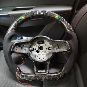 CZD Volkswagen Golf GTI MK7/MK7.5 carbon fiber steering wheel with LED design
