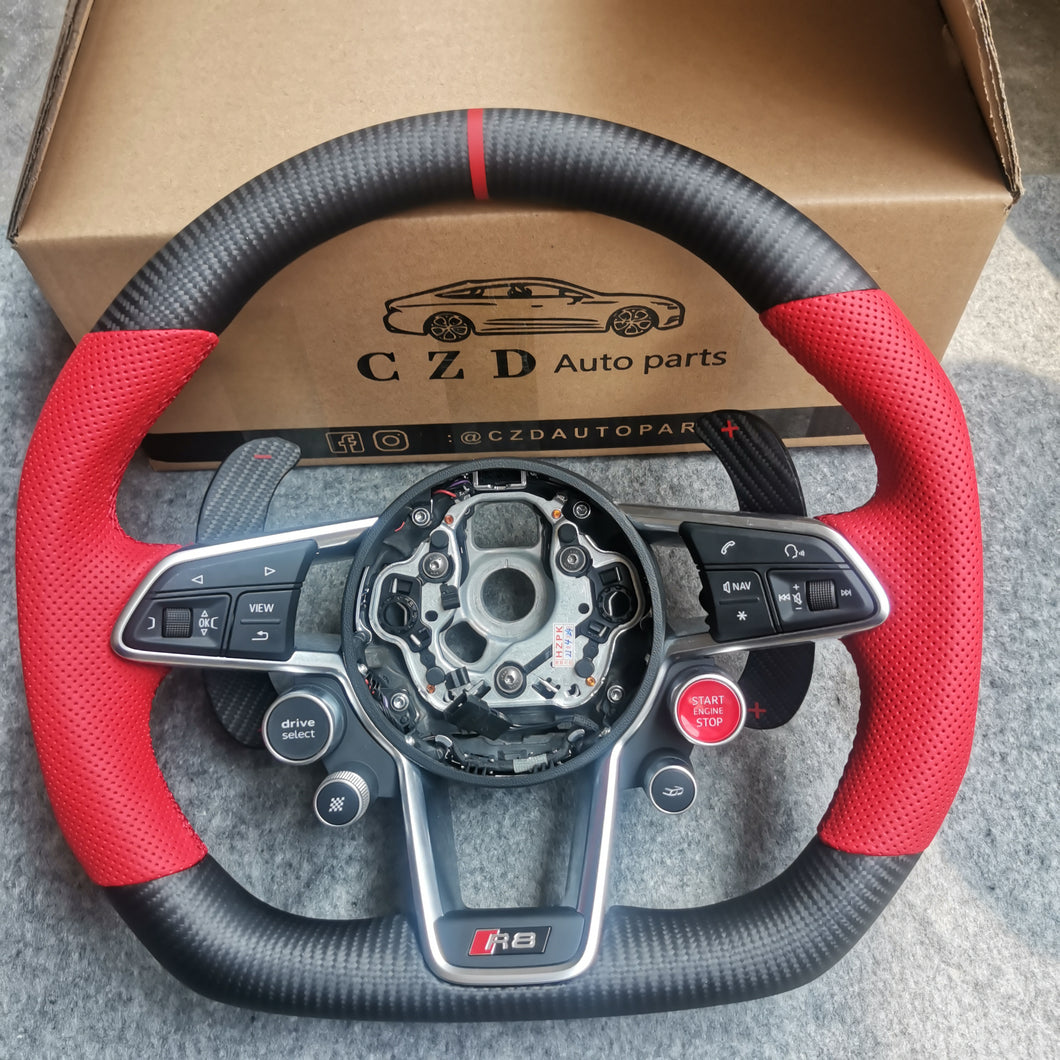 CZD Audi R8/TTRS/R8V10 2016+ matte carbon fiber steering wheel
