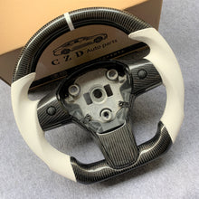 Load image into Gallery viewer, Custom For Tesla model 3 steering wheel with real carbon fiber from CZD