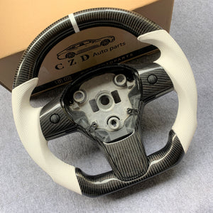 Custom For Tesla model 3 steering wheel with real carbon fiber from CZD