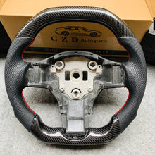 Load image into Gallery viewer, Hot Selling Flat top Tesla Model 3 Model Y Steering wheel core with Real carbon fiber