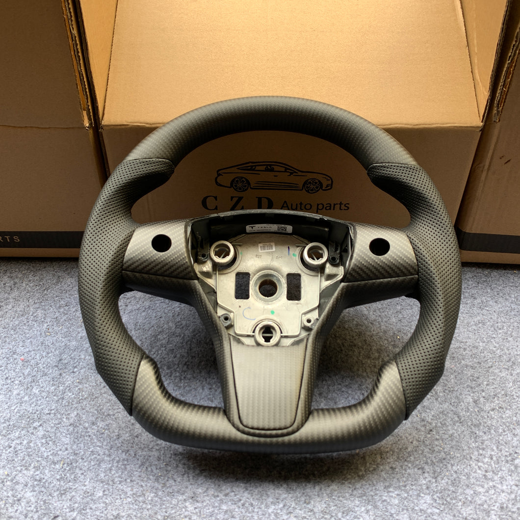 CZD Tesla model 3/model Y carbon fiber steering wheel