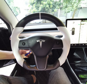 Custom For Tesla model 3 steering wheel with real carbon fiber from CZD