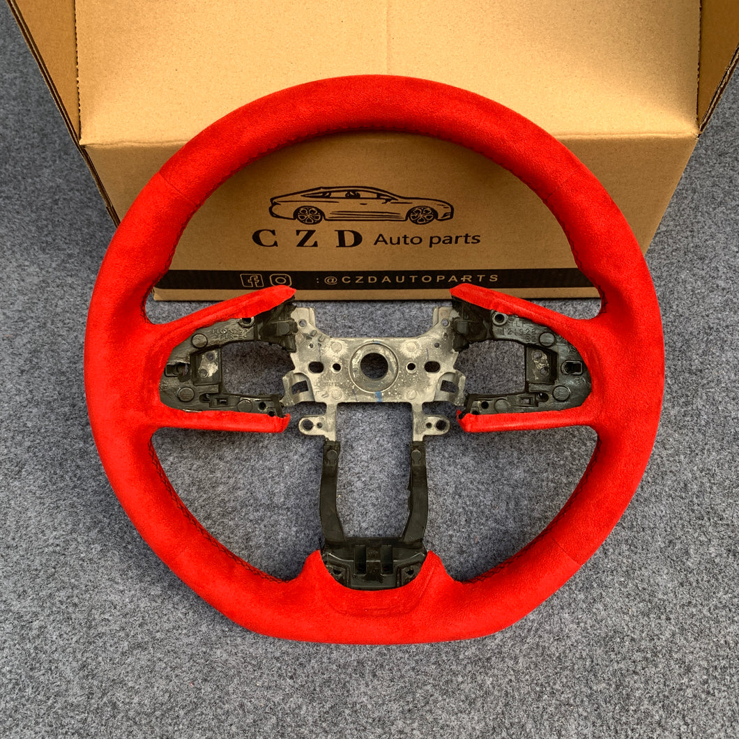 CZD Honda FK8/Civic/FK7 2016/2017/2018/2019/2020/2021 steering wheel with full red Alcantara