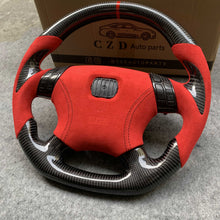 Load image into Gallery viewer, For 2003-2007 7gen Accord in Sexy Red Leather and Carbon grips steering wheel design