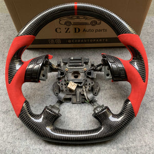 For 2003-2007 7gen Accord in Sexy Red Leather and Carbon grips steering wheel design