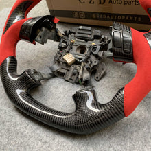 Load image into Gallery viewer, For 2003-2007 7gen Accord in Sexy Red Leather and Carbon grips steering wheel design