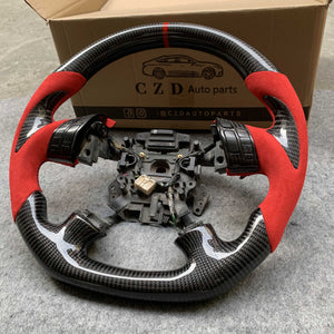 For 2003-2007 7gen Accord in Sexy Red Leather and Carbon grips steering wheel design