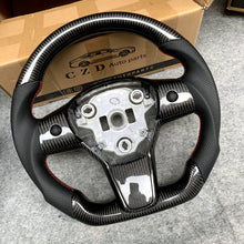 Load image into Gallery viewer, Tesla Model 3 Model Y Carbon fiber steering wheel with Perforated leather from CZD
