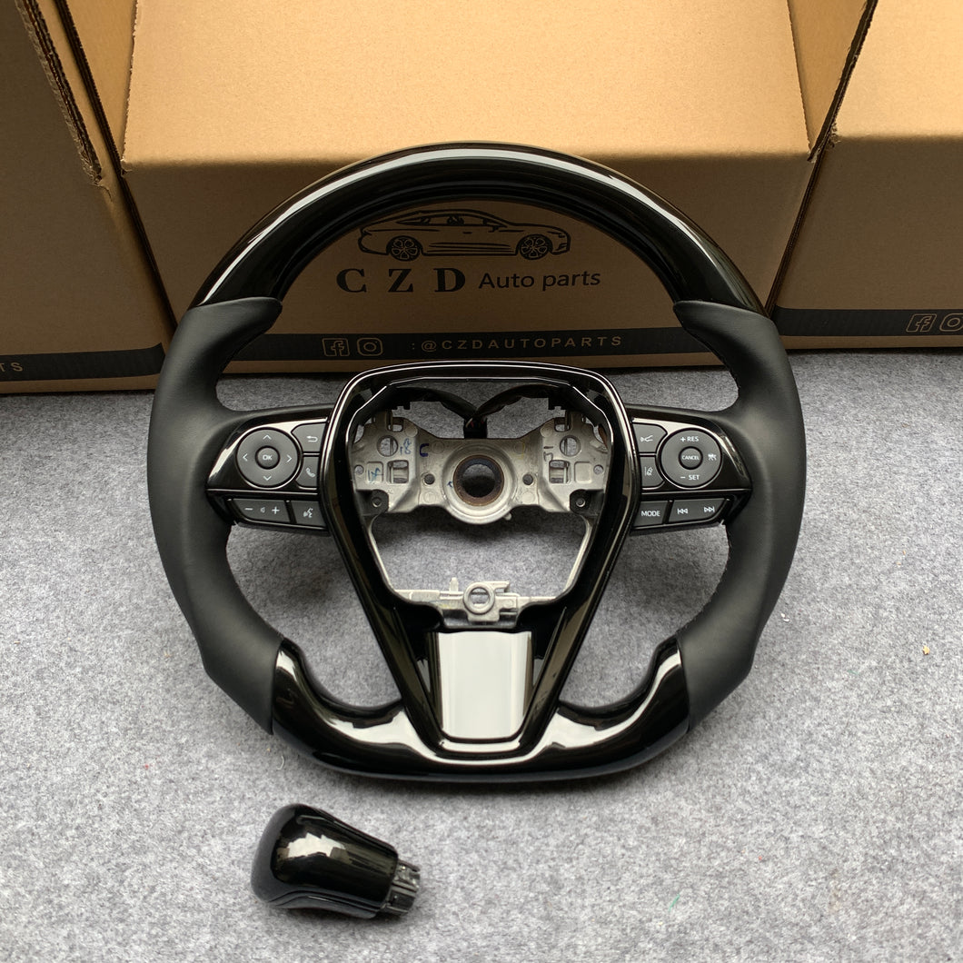 Toyota 8th gen Camry se xse le xle 2018 2019 2020 2021 2022 carbon fiber steering wheel with gear knot