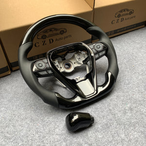 Toyota 8th gen Camry se xse le xle 2018 2019 2020 2021 2022 carbon fiber steering wheel with gear knot