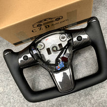 Load image into Gallery viewer, Tesla model 3 model Y Yoke  steering wheel design from CZD Auto parts