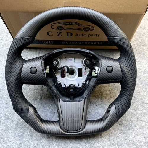Tesla Model 3 ModelY Matte Carbon fiber perforated leather design