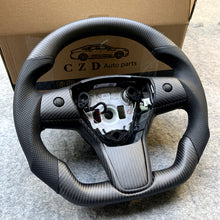 Load image into Gallery viewer, Tesla Model 3 ModelY Matte Carbon fiber perforated leather design