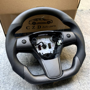 Tesla Model 3 ModelY Matte Carbon fiber perforated leather design