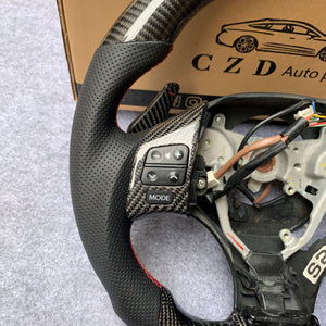 CZD Lexus IS250 IS350 Carbon fiber steering wheel with Blue Sports Badge