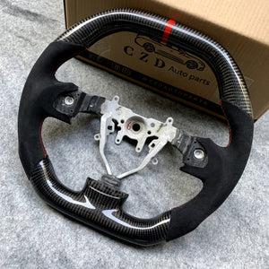 For 2008-2014 SubaruWRX STI  carbon fiber steering wheel Flat top Flat buttom design
