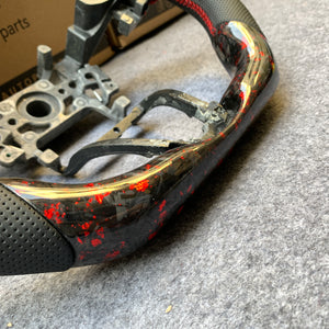 CZD Honda accord 2018/2019/2020/2021 red flake forged carbon fiber steering wheel core