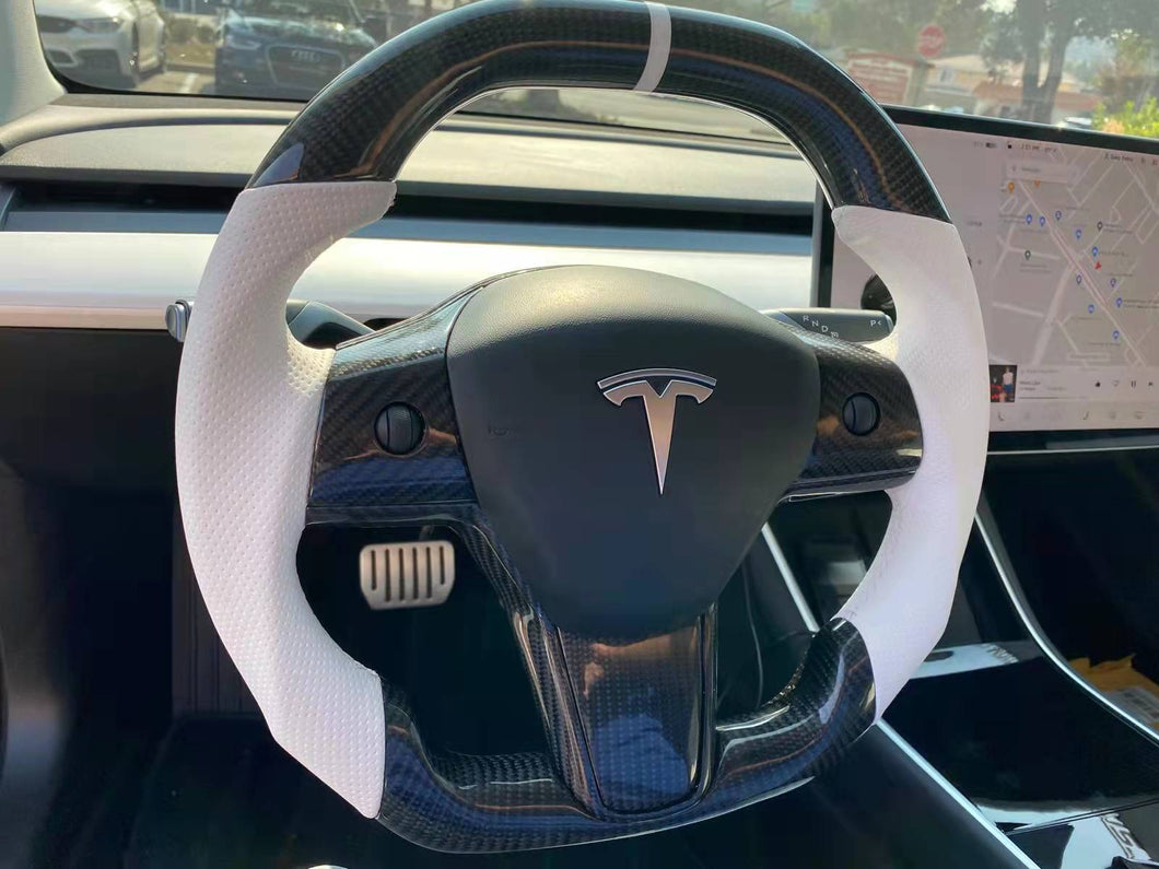 CZD Tesla model 3/model Y with real carbon fiber steering wheel