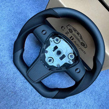 Load image into Gallery viewer, CZD Tesla Model Y/Model 3 with real carbon fiber steering wheel