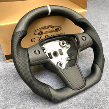 Load image into Gallery viewer, CZD Tesla model 3/model Y carbon fiber steering wheel with matte design
