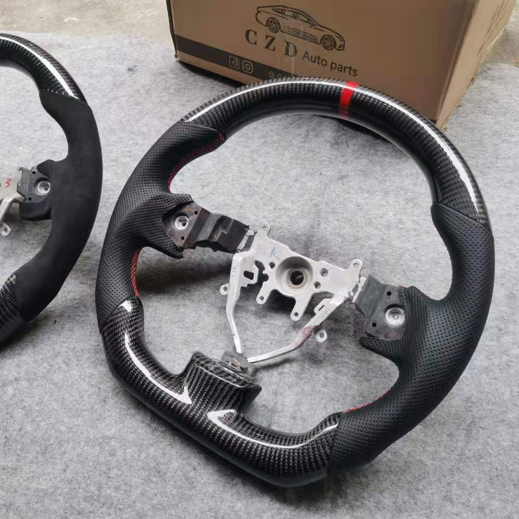For 2008-2014 Subaru STI/WRX Carbon Fiber Steering Wheel