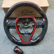 Load image into Gallery viewer, CZD 2018-2023 Camry XSE Red gold Forged Carbon Fiber steering wheel