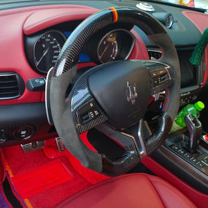 Customied For Maserati Ghibli / GT /Quattroporte/ Levante Steering wheel with Carbon fiber