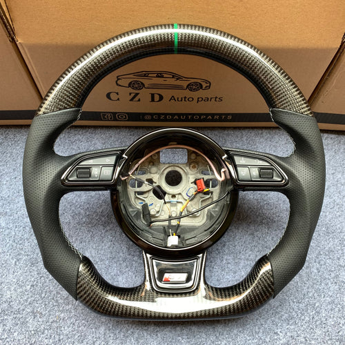 CZD-2008/2009/2010/2011/2012/2013/2014/2015 Audi B8 A4/A5/S4/S5/RS5/SQ5/Q5 carbon fiber steering wheel